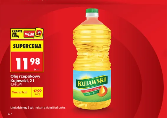 Olej rzepakowy Kujawski promocja w Biedronka