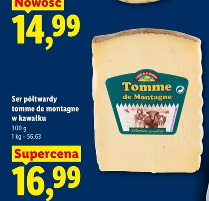 Ser półtwardy Tomme de Montagne w kawałku promocja w Lidl