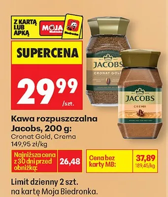Kawa rozpuszczalna Cronat Gold promocja w Biedronka