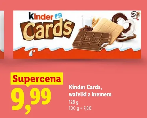 Wafelki z kremem Kinder Cards promocja w Lidl