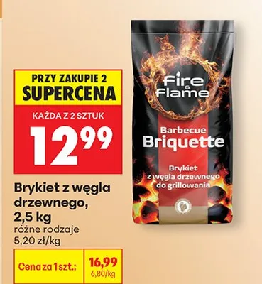 Brykiet z węgla drzewnego do grillowania promocja w Biedronka