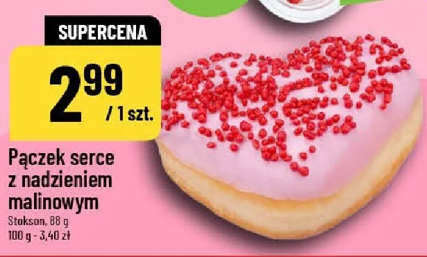 Pączek serce z nadzieniem malinowym promocja w POLOmarket