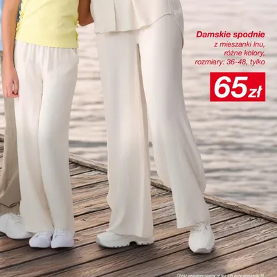 Spodnie damskie z mieszanki lnu, różne kolory promocja w KiK