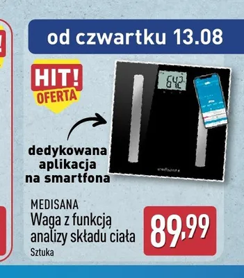 Waga z funkcją analizy składu ciała Medisana promocja w Aldi