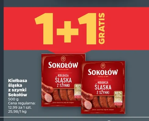 Kiełbasa śląska z szynki Sokołów promocja w Netto