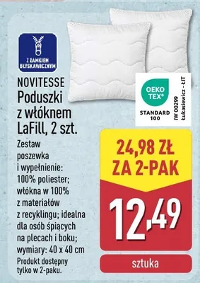 Poduszki z włóknem LaFill, 2 szt. NOVITESSE promocja w Aldi