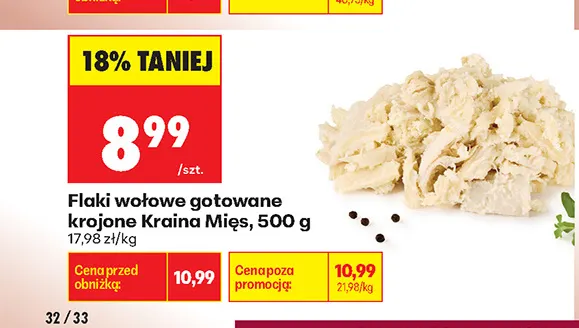 Flaki wołowe gotowane krojone Kraina Mięs promocja w Biedronka