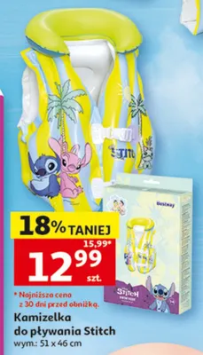 Kamizelka do pływania Stitch wym.: 51x46cm promocja w Auchan
