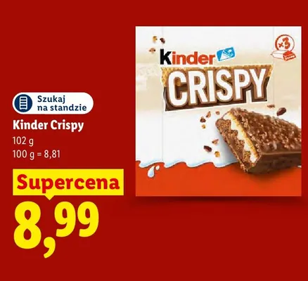Baton Kinder Crispy 3-pak promocja w Lidl