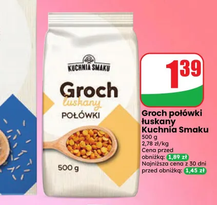 Groch połówki łuskany Kuchnia Smaku promocja w Dino