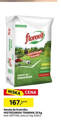 Nawóz do trawnika MISTRZOWSKI TRAWNIK FLOROVIT 25kg promocja w Leroy Merlin