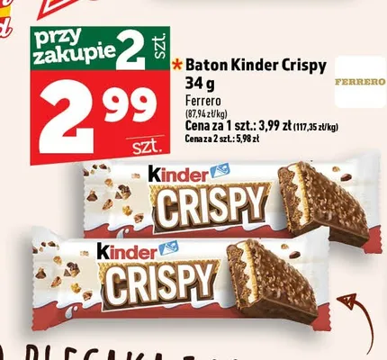 Baton Kinder Crispy promocja w TOPAZ