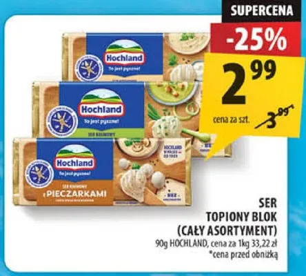 Ser topiony blok (cały asortyment) promocja w Arhelan