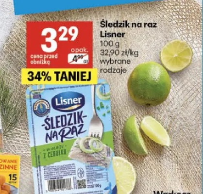 Śledzik na raz Lisner promocja w Delikatesy Centrum