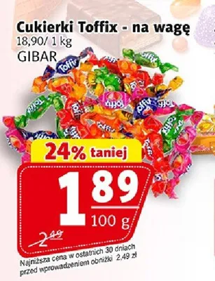 Cukierki Toffix na wagę promocja w Prim Market