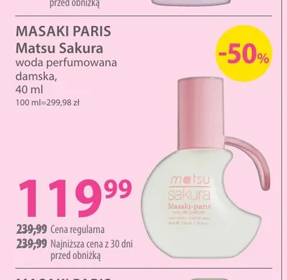 Woda perfumowana damska Matsu Sakura Masaki Paris promocja w Hebe