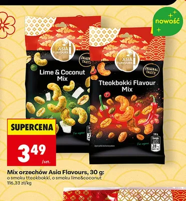 Mix orzechów o smaku lime & coconut Asia Flavours promocja w Biedronka