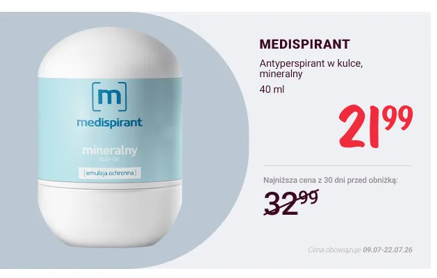Antyperspirant w kulce Medispirant mineralny promocja w Rossmann