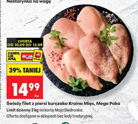 Świeży filet z piersi kurczaka Kraina Mięs Mega Paka promocja w Biedronka