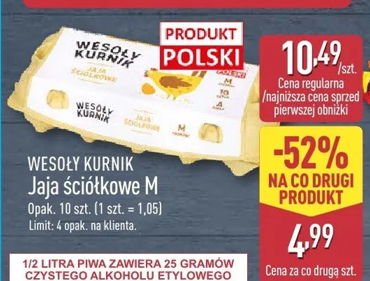Jaja sciótkowe M promocja w Aldi