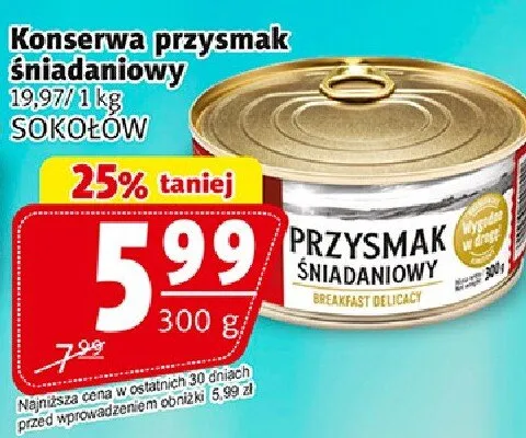 Konserwa przysmak śniadaniowy promocja w Prim Market