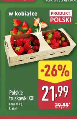 Truskawki XXL polskie promocja w Aldi