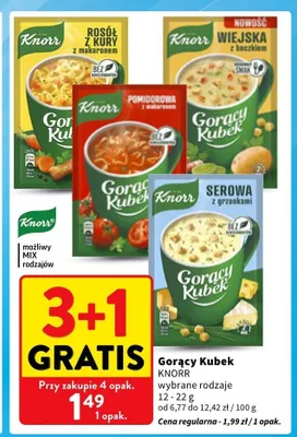 Zupa instant Knorr Gorący Kubek Rosół z kury z makaronem promocja w Intermarche