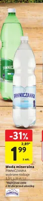 Woda mineralna PIWNICZANKA promocja w Intermarche