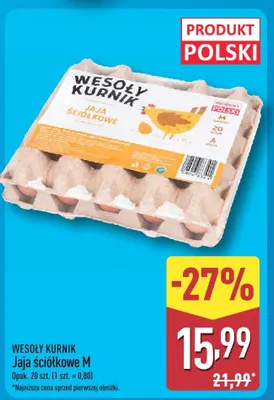 Jaja ściółkowe M Wesoły Kurnik promocja w Aldi