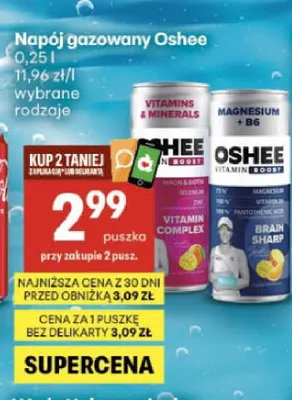 Napój gazowany Oshee Magnesium promocja w Delikatesy Centrum