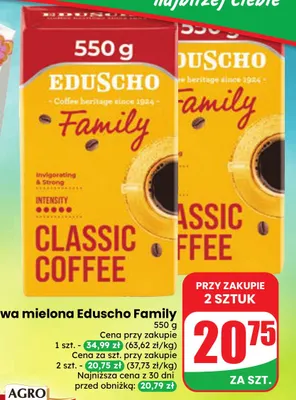 Kawa mielona Eduscho Family promocja w Dino