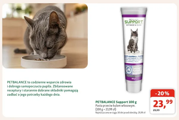 Pasta przeciw kulom włosowym PetBalance Support promocja w MAXI ZOO