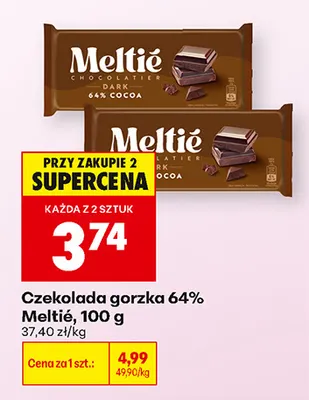 Czekolada gorzka 64% Meltié promocja w Biedronka