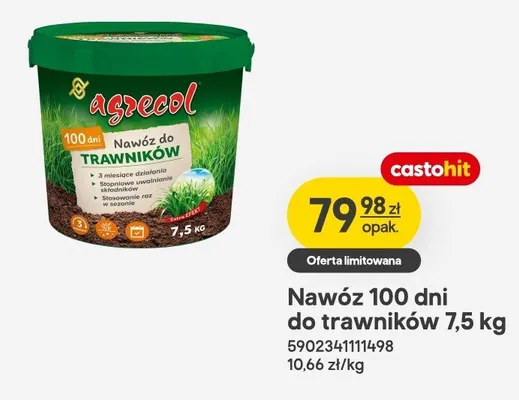 Nawóz 100 dni do trawników promocja w Castorama
