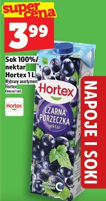Sok 100%/nektar Hortex 1l promocja w TOPAZ
