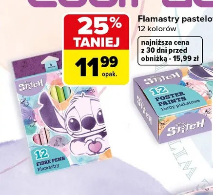 Flamastry pastelowe CoolPack 12 kolorów promocja w Carrefour