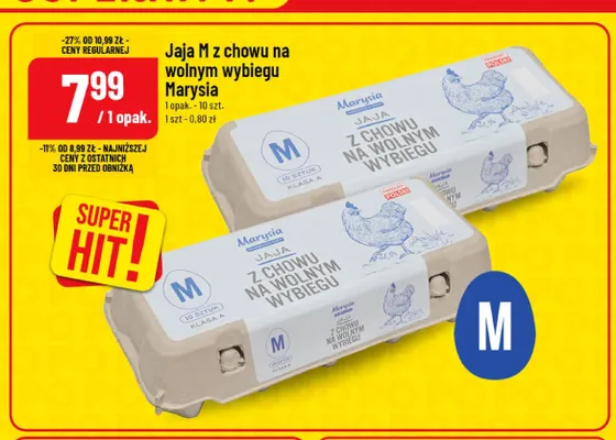 Jajka kurze M z chowu na wolnym wybiegu Marysia promocja w POLOmarket