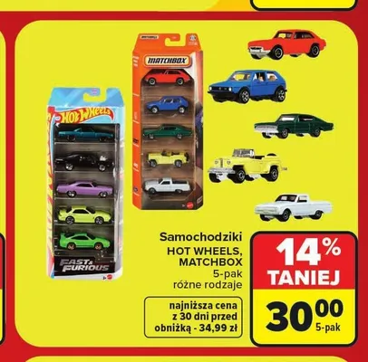 Samochodziki Hot Wheels 5-pak promocja w Carrefour