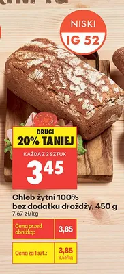 Chleb żytni 100% bez dodatku drożdży promocja w Biedronka