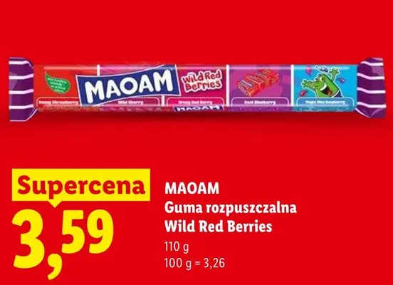 Guma rozpuszczalna MAOAM Wild Red Berries promocja w Lidl