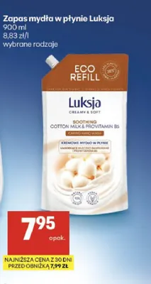 Zapas mydła w płynie Luksja promocja w Delikatesy Centrum