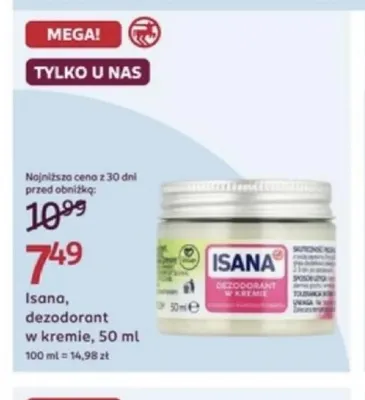 Dezodorant w kremie Isana promocja w Rossmann