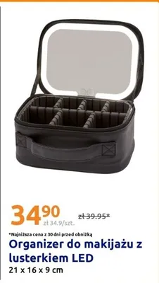 Organizer do makijażu z lusterkiem LED 21x16x9 cm promocja w Action