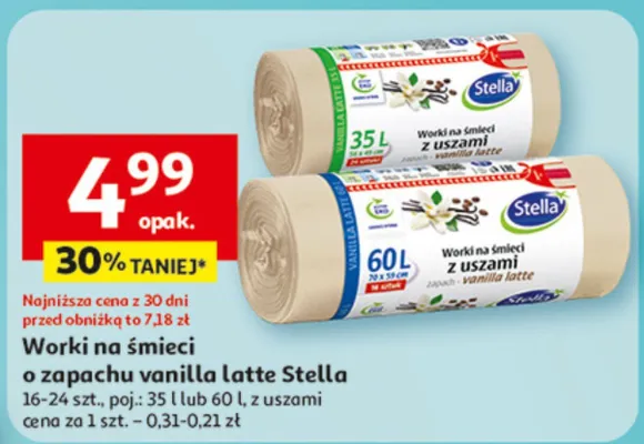Worki na śmieci o zapachu vanilla latte promocja w Auchan