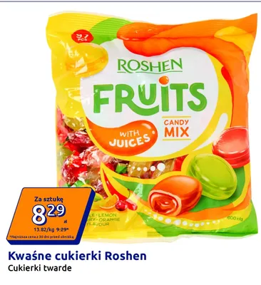 Kwaśne cukierki twarde Roshen Fruits Candy Mix promocja w Action