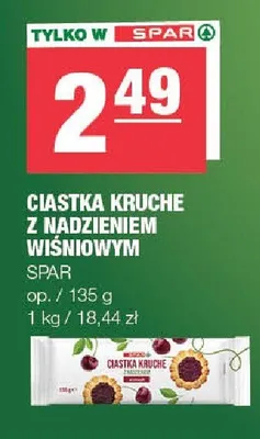 Ciastka kruche z nadzieniem wiśniowym promocja w SPAR