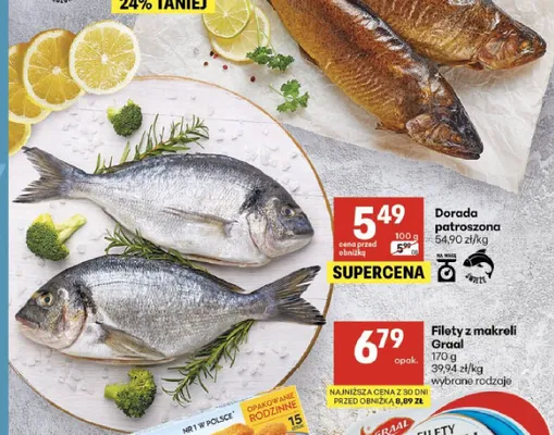 Dorada patroszona promocja w Delikatesy Centrum