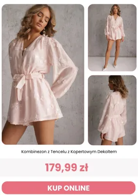 Kombinezon damski z Tencelu z kopertowym dekoltem Renee promocja w Renee