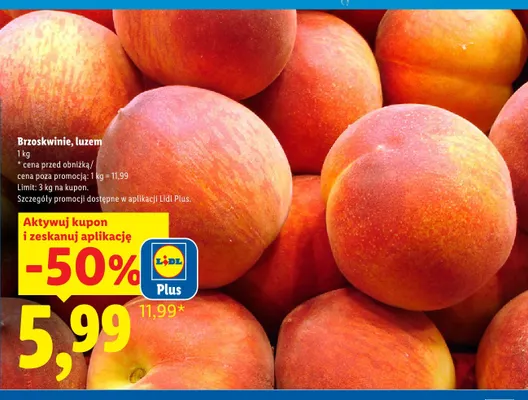 Brzoskwinie promocja w Lidl