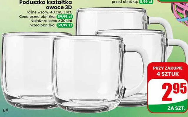 Kubek szklany z uchem promocja w Dino